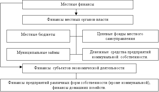  Общая схема структурных элементов местных финансов