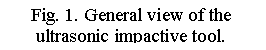 : Fig. 1. General view of the ultrasonic impactive tool.