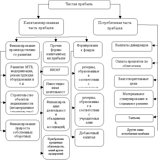 Основные элементы структуры распределения прибыли