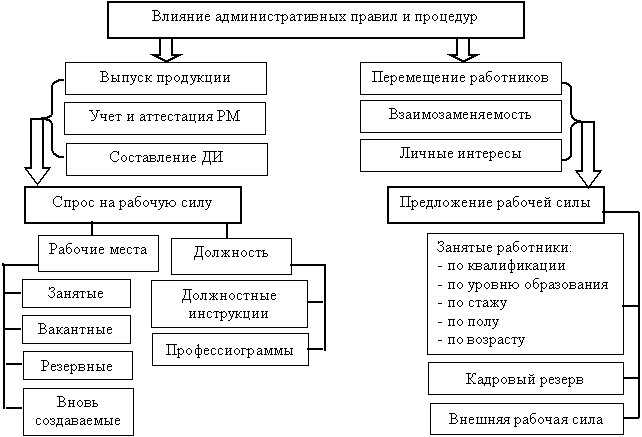 Спрос и предложение на внутрифирменном рынке труда