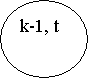 : k-1, t