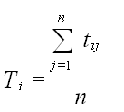 Times New Roman14167772150T_i = (sum(j=1,n, t_ij) ) /n