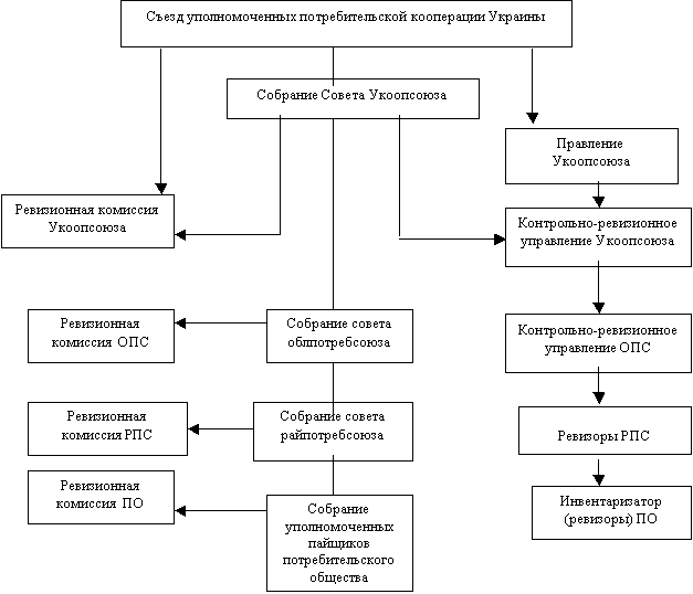 структура внутриведомственного контроля в потребительской кооперации