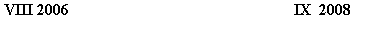 :  VIII 2006                                                        IX  2008